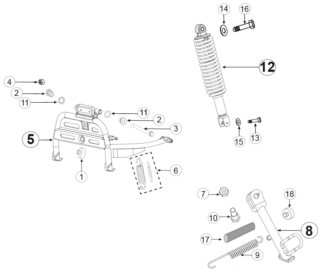 SUSPENSION-BEQUILLE