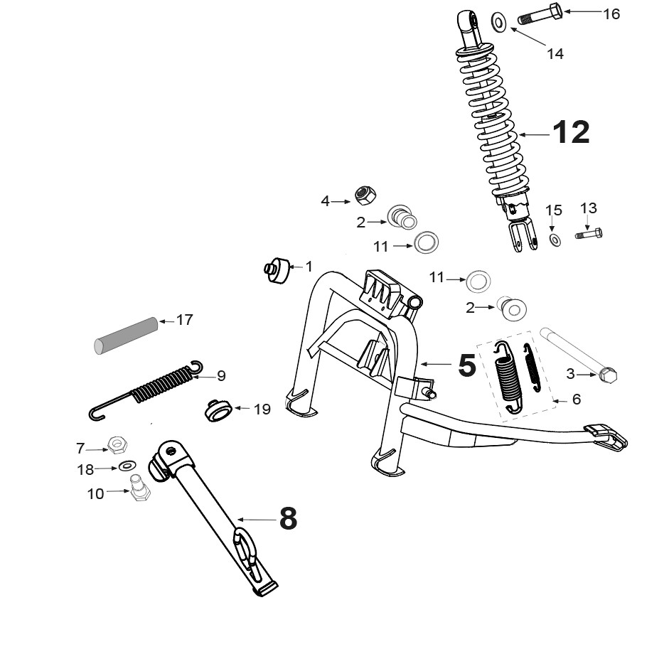 SUSPENSION-BEQUILLE