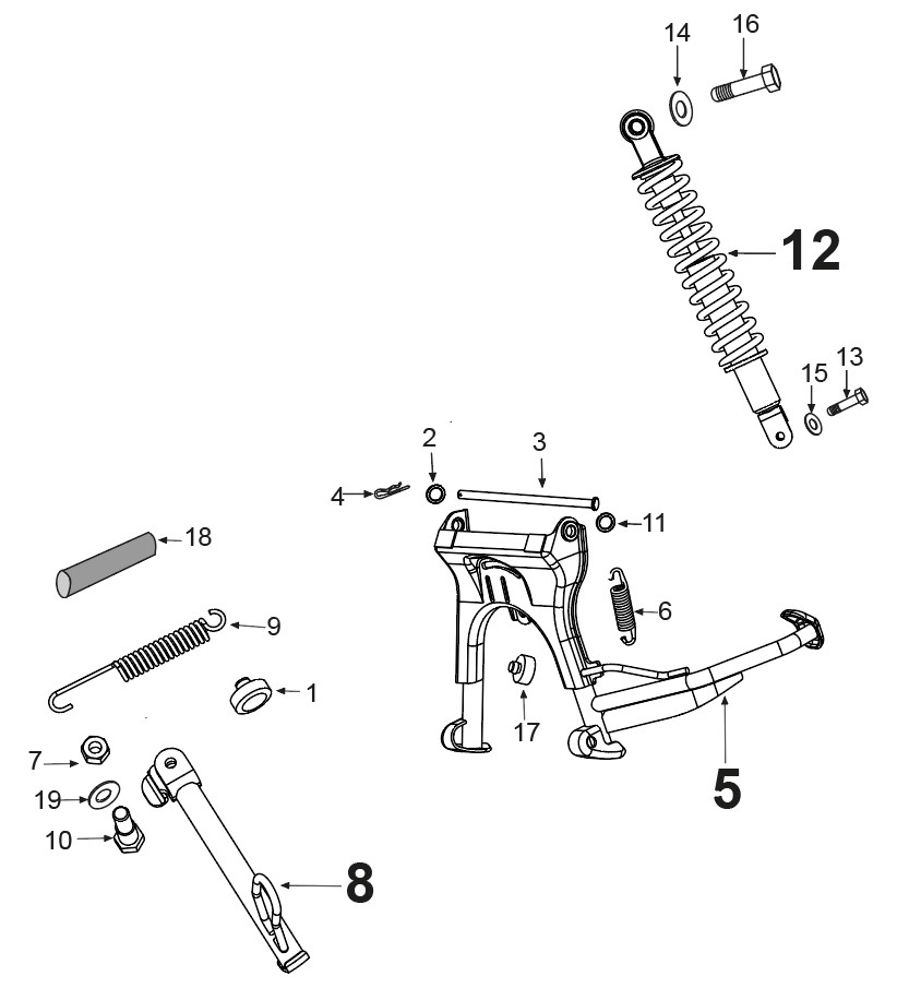 Schéma technique constructeur SUSPENSION-BEQUILLE