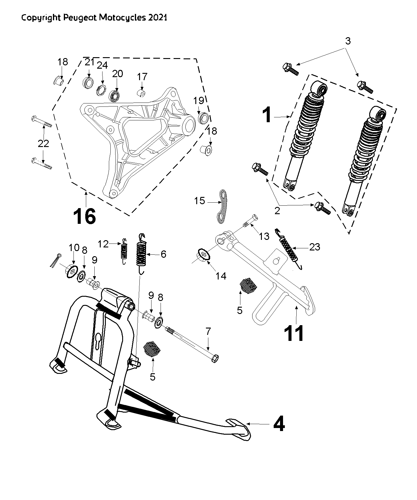 SUSPENSION-BEQUILLE