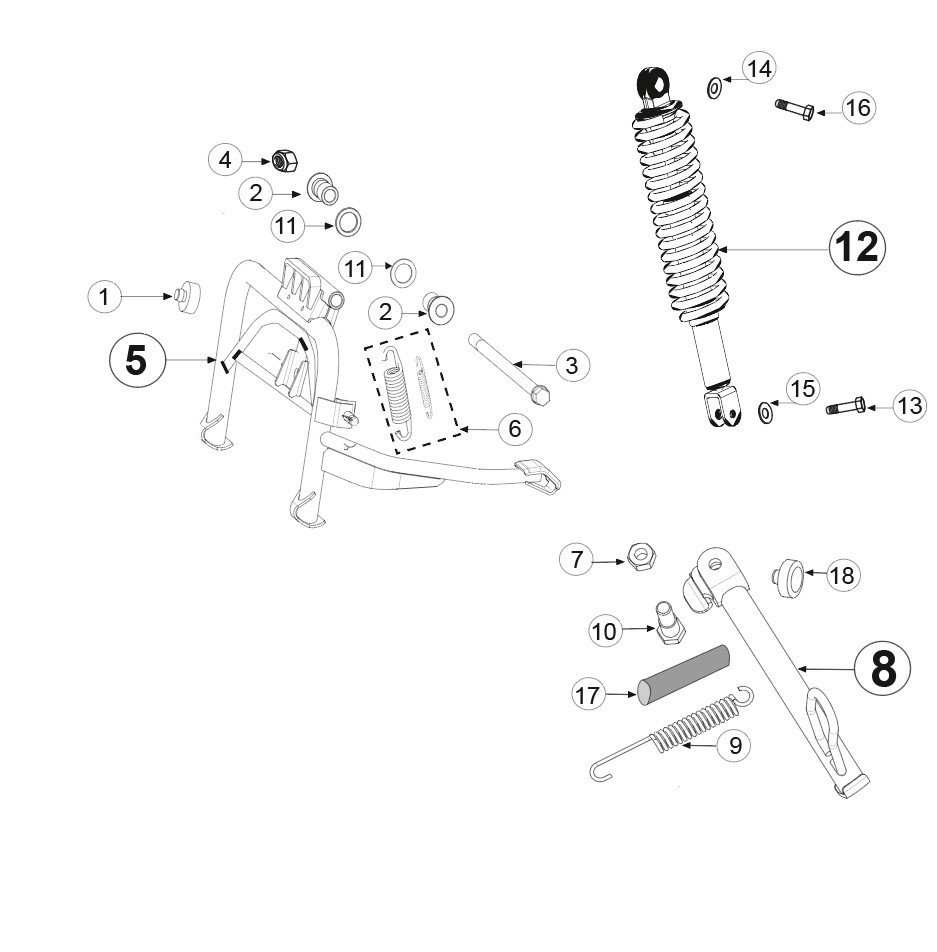 SUSPENSION-BEQUILLE