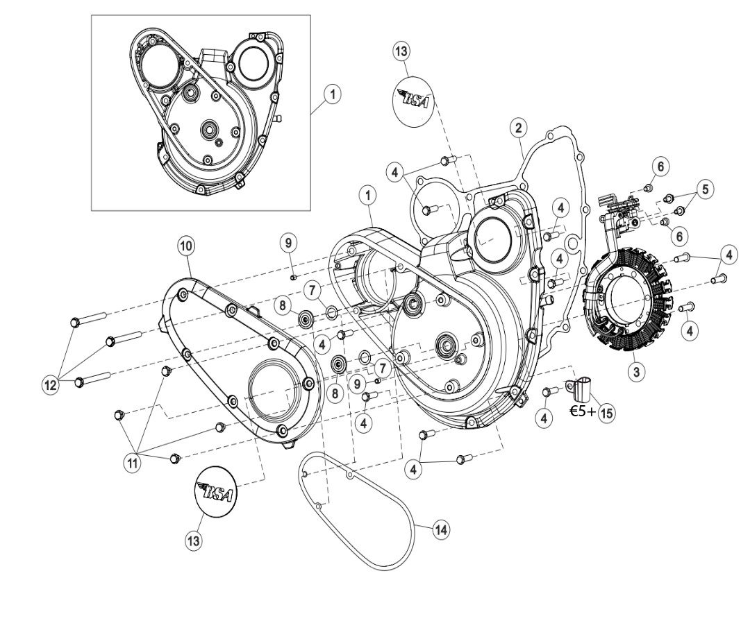 Schéma technique constructeur COUVERCLE DROIT STATOR