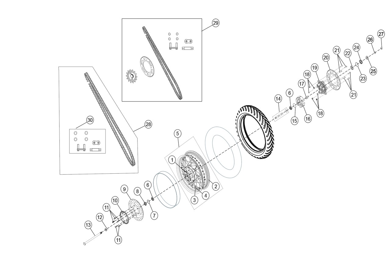 Schéma technique constructeur ROUE ARRIERE